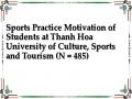 Sports Practice Motivation of Students at Thanh Hoa University of Culture, Sports and Tourism (N = 485)
