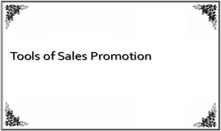 Tools of Sales Promotion