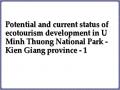 Potential and current status of ecotourism development in U Minh Thuong National Park - Kien Giang province - 1