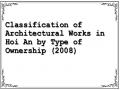 Classification of Architectural Works in Hoi An by Type of Ownership (2008)
