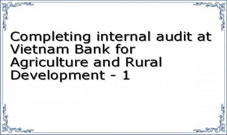 Completing internal audit at Vietnam Bank for Agriculture and Rural Development - 1