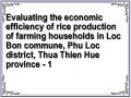 Evaluating the economic efficiency of rice production of farming households in Loc Bon commune, Phu Loc district, Thua Thien Hue province - 1