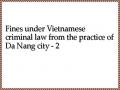 Fines under Vietnamese criminal law from the practice of Da Nang city - 2