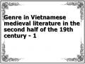 Genre in Vietnamese medieval literature in the second half of the 19th century - 1