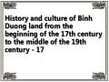 History and culture of Binh Duong land from the beginning of the 17th century to the middle of the 19th century - 17