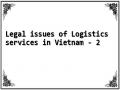 Legal issues of Logistics services in Vietnam - 2