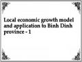 Local economic growth model and application to Binh Dinh province - 1
