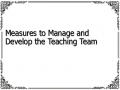 Measures to Manage and Develop the Teaching Team