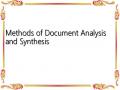 Methods of Document Analysis and Synthesis