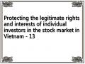 Protecting the legitimate rights and interests of individual investors in the stock market in Vietnam - 13