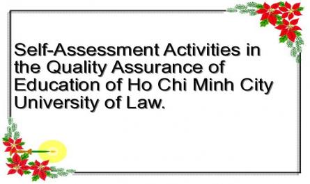 Self-Assessment Activities in the Quality Assurance of Education of Ho Chi Minh City University of Law.