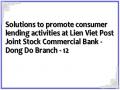 Solutions to promote consumer lending activities at Lien Viet Post Joint Stock Commercial Bank - Dong Do Branch - 12