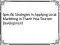 Specific Strategies In Applying Local Marketing In Thanh Hoa Tourism Development