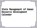 State Management of Human Resource Development Calendar