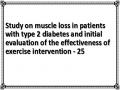 Study on muscle loss in patients with type 2 diabetes and initial evaluation of the effectiveness of exercise intervention - 25