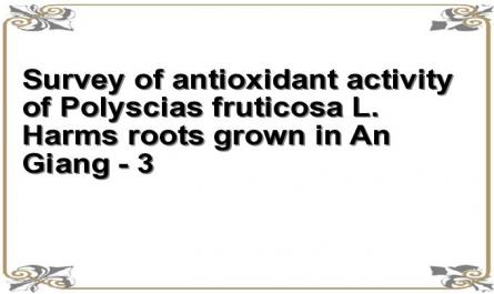 Survey of antioxidant activity of Polyscias fruticosa L. Harms roots grown in An Giang - 3