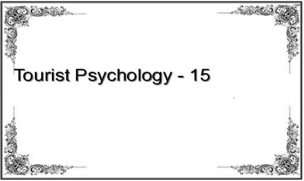 Tourist Psychology - 15