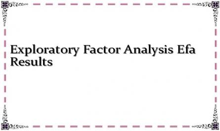 Exploratory Factor Analysis Efa Results