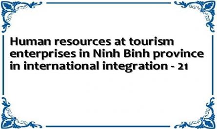 Human resources at tourism enterprises in Ninh Binh province in international integration - 21