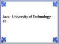 Java - University of Technology - 22