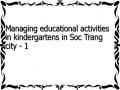 Managing educational activities in kindergartens in Soc Trang city - 1