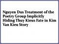 Nguyen Dus Treatment of the Poetry Group Implicitly Hiding Thuy Kieus Fate in Kim Van Kieu Story