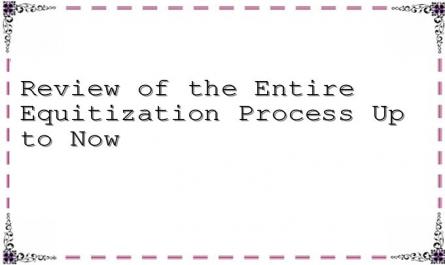 Review of the Entire Equitization Process Up to Now