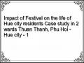 Impact of Festival on the life of Hue city residents Case study in 2 wards Thuan Thanh, Phu Hoi - Hue city - 1