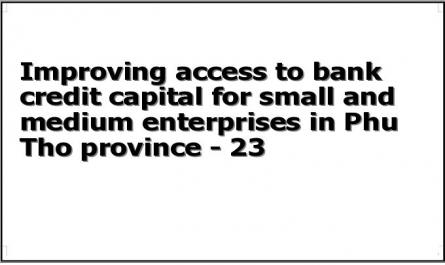 Improving access to bank credit capital for small and medium enterprises in Phu Tho province - 23
