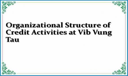 Organizational Structure of Credit Activities at Vib Vung Tau
