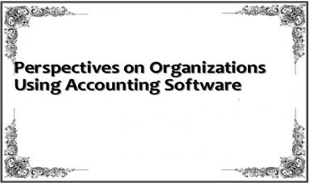 Perspectives on Organizations Using Accounting Software