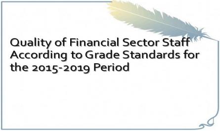Quality of Financial Sector Staff According to Grade Standards for the 2015-2019 Period