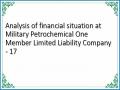 Analysis of financial situation at Military Petrochemical One Member Limited Liability Company - 17