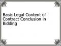 Basic Legal Content of Contract Conclusion in Bidding