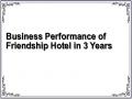 Business Performance of Friendship Hotel in 3 Years