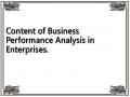 Content of Business Performance Analysis in Enterprises.