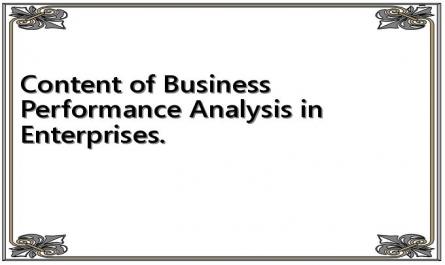 Content of Business Performance Analysis in Enterprises.