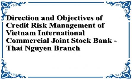 Direction and Objectives of Credit Risk Management of Vietnam International Commercial Joint Stock Bank - Thai Nguyen Branch