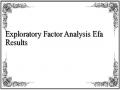 Exploratory Factor Analysis Efa Results