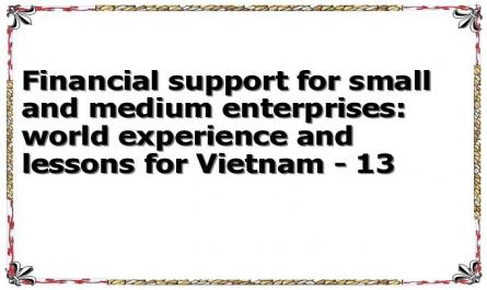 Financial support for small and medium enterprises: world experience and lessons for Vietnam - 13
