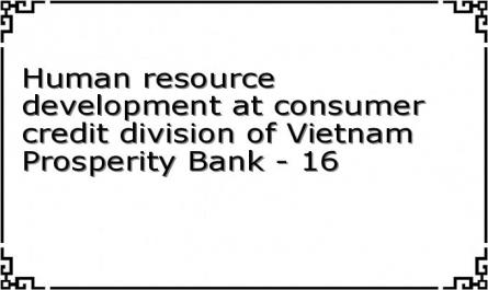 Human resource development at consumer credit division of Vietnam Prosperity Bank - 16