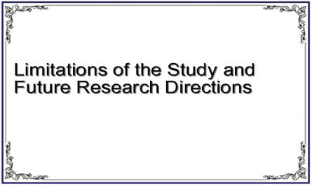 Limitations of the Study and Future Research Directions
