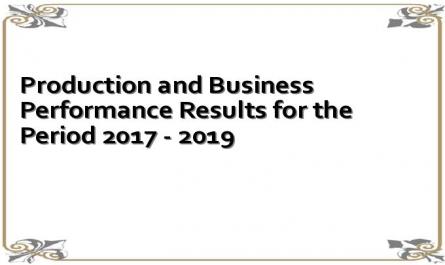 Production and Business Performance Results for the Period 2017 - 2019
