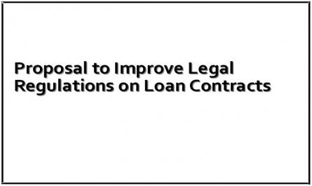 Proposal to Improve Legal Regulations on Loan Contracts