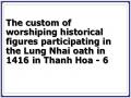 The custom of worshiping historical figures participating in the Lung Nhai oath in 1416 in Thanh Hoa - 6