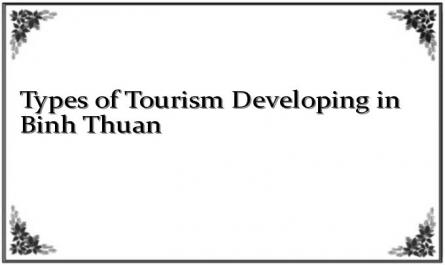Types of Tourism Developing in Binh Thuan