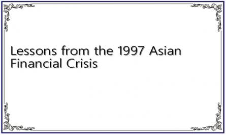 Lessons from the 1997 Asian Financial Crisis