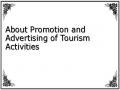 About Promotion and Advertising of Tourism Activities
