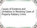 Causes of Existence and Limitations in Resolving Cases of Property Robbery Crime