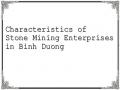 Characteristics of Stone Mining Enterprises in Binh Duong